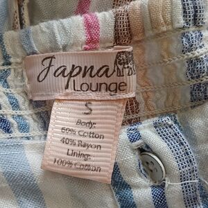 Japna Lounge Women's Striped Dress in Blue, Pink, Beige